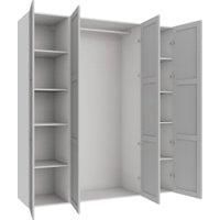 Wickes Ashland Grey Shaker 3 Cabinet Quad Wardrobe with Shelves & Rail - 2250 x 2000mm