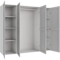 Wickes Ashland Grey Shaker 3 Cabinet Quad Wardrobe with Shelves & Rail - 1800 x 2000mm