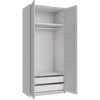 Wickes Ashland Grey Shaker Double Wardrobe with Drawers, Rail, Plinth & Panels - 2333 x 1036mm