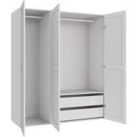 Wickes Ashland White Shaker Triple Wardrobe with Drawers & Shelves - 1800 x 1500mm