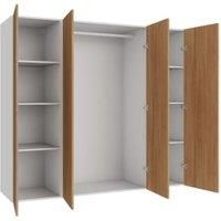 Wickes Claydon Oak Slab 3 Cabinet Quad Wardrobe with Shelves & Rail - 1800 x 2000mm