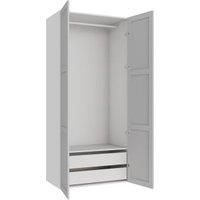 Wickes Ashland Grey Shaker Double Wardrobe with Drawers & Rail - 2250 x 1000mm