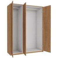 Wickes Claydon Oak Slab Triple Wardrobe with Rail, Plinth & Panels - 2083 x 1536mm