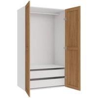 Wickes Ashland Oak Shaker Double Wardrobe with Drawers & Rail - 1800 x 1000mm