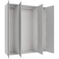 Wickes Claydon Grey Slab 3 Cabinet Quad Wardrobe with Rail - 2250 x 2000mm