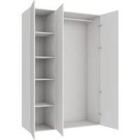 Wickes Claydon White Slab Triple Wardrobe with Shelves & Rail - 2250 x 1500mm