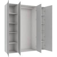 Wickes Claydon Grey Slab 3 Cabinet Quad Wardrobe with Shelves & Rail - 2250 x 2000mm