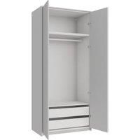 Wickes Claydon Grey Slab Double Wardrobe with Rail, Drawers, Plinth & Panels - 2333 x 1036mm