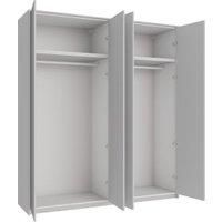 Wickes Claydon Grey Slab 4 Cabinet Quad Wardrobe with Rail, Plinth & Panels - 2333 x 2036mm