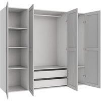 Wickes Ashland Grey Shaker 3 Cabinet Quad Wardrobe with Shelves & Drawers - 1800 x 2000mm