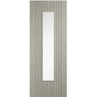 LPD Internal Laminate Sydney Glazed Pre-Finished Light Grey Door - 838 x 1981mm