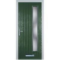 Door-Stop Cottage Long Glazed Green Right Hand Composite Door - 920 x 2100mm