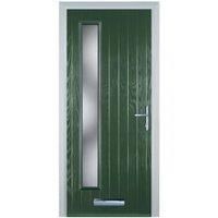 Door-Stop Cottage Long Glazed Green Left Hand Composite Door - 920 x 2100mm