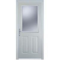 Door-Stop 2 Panel 1 Square White Right Hand Composite Door - 840 x 2100mm