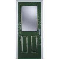 Door-Stop 2 Panel 1 Square Green Left Hand Composite Door - 920 x 2100mm