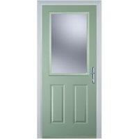 Door-Stop 2 Panel 1 Square Chartwell Green Left Hand Composite Door - 840 x 2100mm