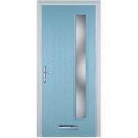 Door-Stop Cottage Long Glazed Duck Egg Blue Right Hand Composite Door - 920 x 2100mm