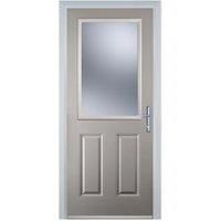 Door-Stop 2 Panel 1 Square Agate Grey Left Hand Composite Door - 840 x 2100mm