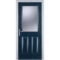 Door-Stop 2 Panel 1 Square Blue Right Hand Composite Door - 840 x 2100mm