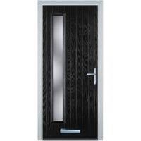 Door-Stop Cottage Long Glazed Black Left Hand Composite Door - 920 x 2100mm