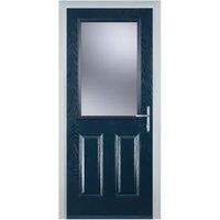 Door-Stop 2 Panel 1 Square Blue Left Hand Composite Door - 840 x 2100mm