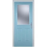 Door-Stop 2 Panel 1 Square Duck Egg Blue Left Hand Composite Door - 920 x 2100mm