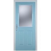 Door-Stop 2 Panel 1 Square Duck Egg Blue Right Hand Composite Door - 920 x 2100mm