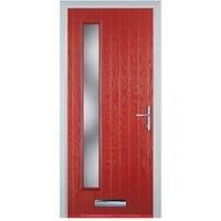 Door-Stop Cottage Long Glazed Red Left Hand Composite Door - 920 x 2100mm