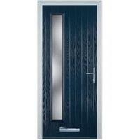 Door-Stop Cottage Long Glazed Blue Left Hand Composite Door - 920 x 2100mm
