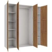 Wickes Ashland Oak Shaker 3 Cabinet Quad Wardrobe with Shelves & Rail - 2250 x 2000mm