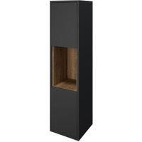 Wickes Nexus Graphite & Natural Halifax Oak Wall Hung Tower Unit - 1400 x 350mm