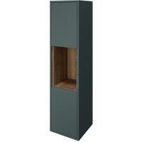 Wickes Nexus Stone Green & Tobacco Halifax Oak Wall Hung Tower Unit - 1400 x 350mm