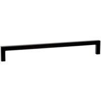 Hafele Rectangle Matt Black Pull Handle for Bathrooms - 192mm