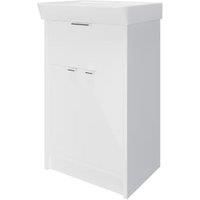 Wickes Nova Gloss White Freestanding Vanity Unit & Easton Basin - 835 x 500mm