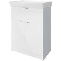 Wickes Nova Gloss White Freestanding Vanity Unit & Easton Basin - 835 x 600mm