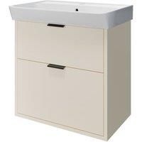 Wickes Nova Angora Grey Wall Hung Vanity Unit & Easton Basin - 635 x 500mm
