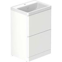 Nexa By VADO Veva Dusk White Freestanding Vanity Unit & Mineral Cast Basin - 500mm