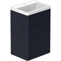 Nexa By VADO Veva Midnight Blue Freestanding Vanity Unit & Mineral Cast Basin - 500mm
