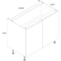 Wickes Orlando Gloss Stone Shaker Base Unit - 1000mm
