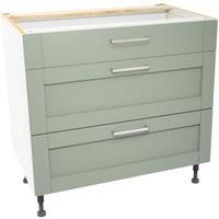 Wickes Ohio Reed Green Shaker Drawer Unit - 900mm