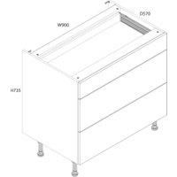 Wickes Orlando Gloss Stone Shaker Drawer Unit - 900mm