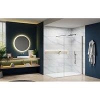 Nexa By Merlyn 8mm Matt Anthracite Frameless Wet Room Shower Screen & Horizontal Bracing Bar - 1000mm