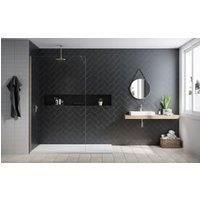 Nexa By Merlyn 8mm Brushed Nickel Frameless Wet Room Shower Screen & Horizontal Bracing Bar - 1100mm