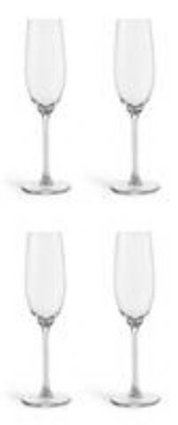 Habitat Portofino Set of 4 Champagne Flutes