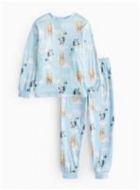 Bluey Character Print Blue Slinky Fleece Pyjamas 3-4 years