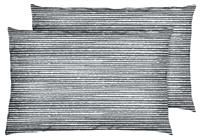 Habitat Stockholm Stripe Print Standard Pillowcase Pair-Grey