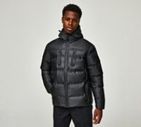 Brave Soul Tech Zip Puffer Jacket - Black - Size S