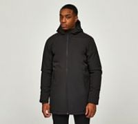 Brave Soul Padded Long Length Puffer Jacket - Black - Size S