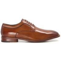 Dune Mens WF Sparrows Leather Lace-Up Gibson Shoes Size UK 7 Tan Flat Heel Wide Fit