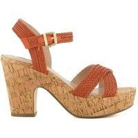 Dune Ladies Women/'s JILLYS Braid-Strap Corkscrew Platform Sandals Size UK 6 Orange Block Heel Heeled Sandals